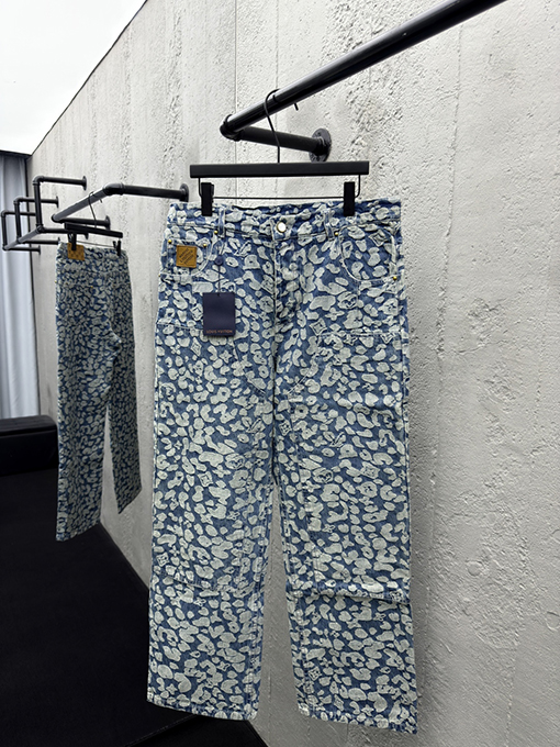 ルイヴィトンジャカードワークデニムパンツ