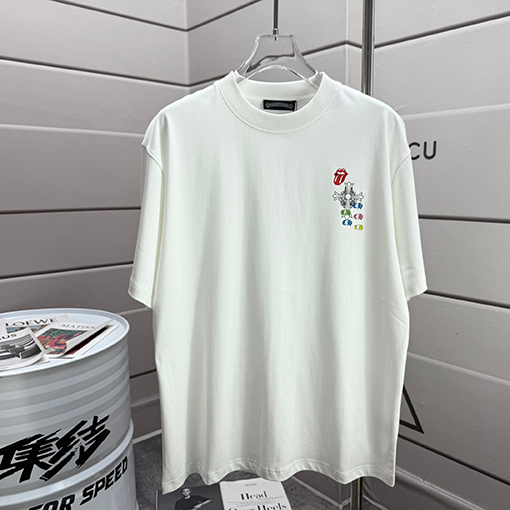 クロムハーツコピー クラシックなラウンドネック半袖Tシャツ