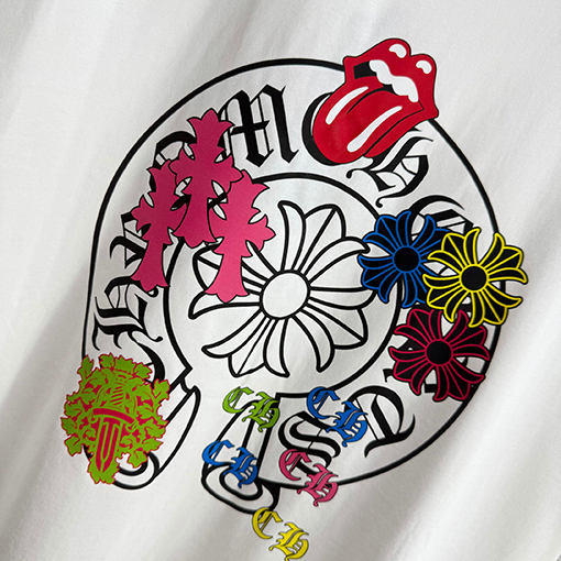 クロムハーツコピー クラシックなラウンドネック半袖Tシャツ