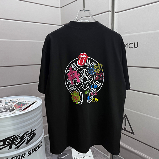 クロムハーツコピー クラシックなラウンドネック半袖Tシャツ