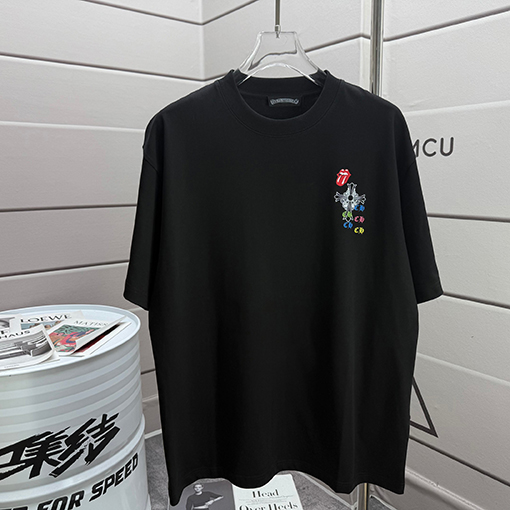 クロムハーツコピー クラシックなラウンドネック半袖Tシャツ