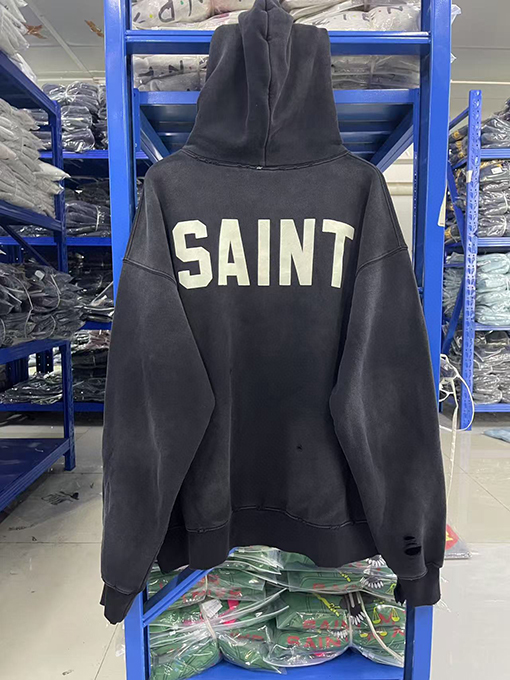 SAINT Michael 25ss‘Ber Ber Jin’プリントウォッシュ古いパーカーパーカー