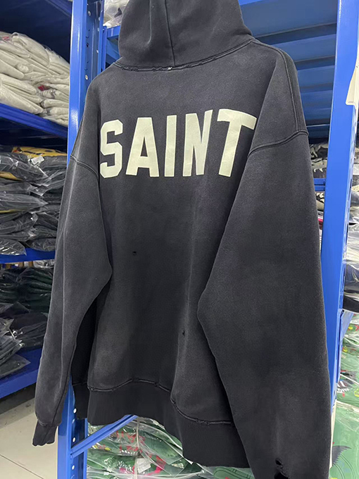 SAINT Michael 25ss‘Ber Ber Jin’プリントウォッシュ古いパーカーパーカー