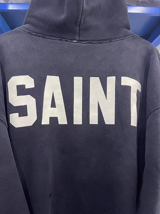 SAINT Michael 25ss‘Ber Ber Jin’プリントウォッシュ古いパーカーパーカー