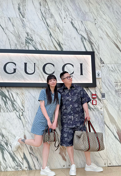 グッチコピー Gucci ジャカードデニム半袖シャツ