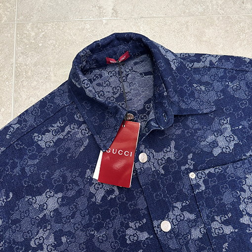 グッチコピー Gucci ジャカードデニム半袖シャツ
