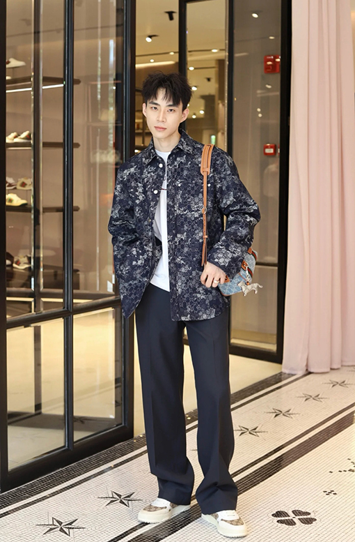 グッチ Gucci デニムジャカード長袖シャツ
