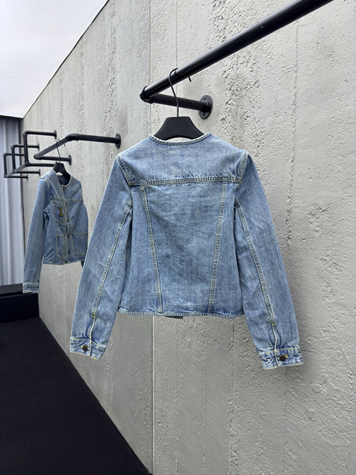ルイヴィトンコピー ロープ刺繍クルーネックデニムジャケット