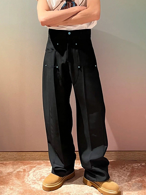 ルイヴィトンスーパーコピー ウールの染めボタン付きパンツ