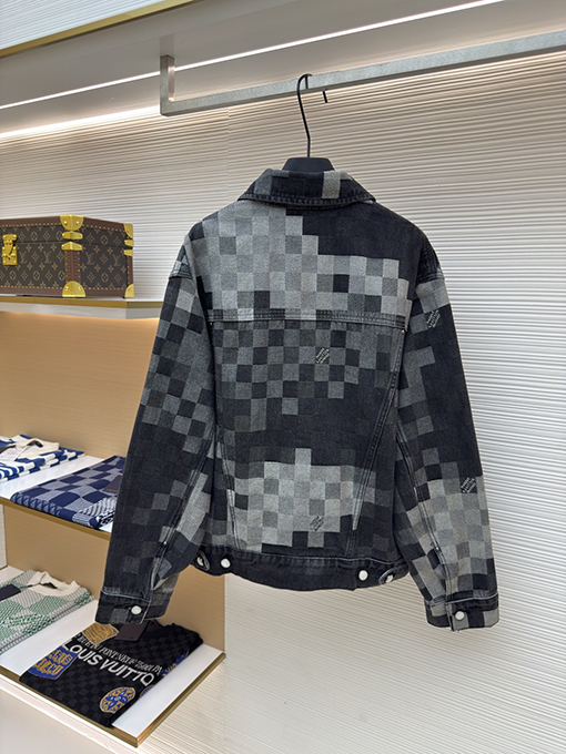 ルイヴィトンスーパーコピーフィドン連名モザイクチェック柄デニムコート
