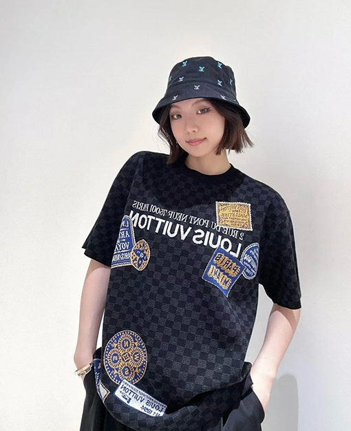 ルイヴィトン 新作 Lv ニットジャカードダミエ柄半袖Tシャツ