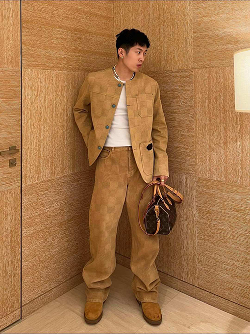 ルイヴィトンスーパーコピー ターコイズチェック柄デニムパンツ