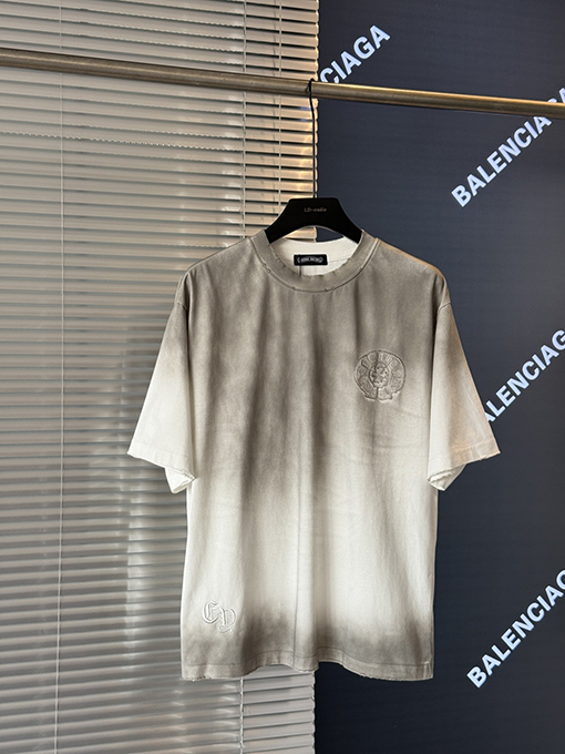 クロムハーツコピー クロスステッカー刺繍アメリカン半袖Tシャツ