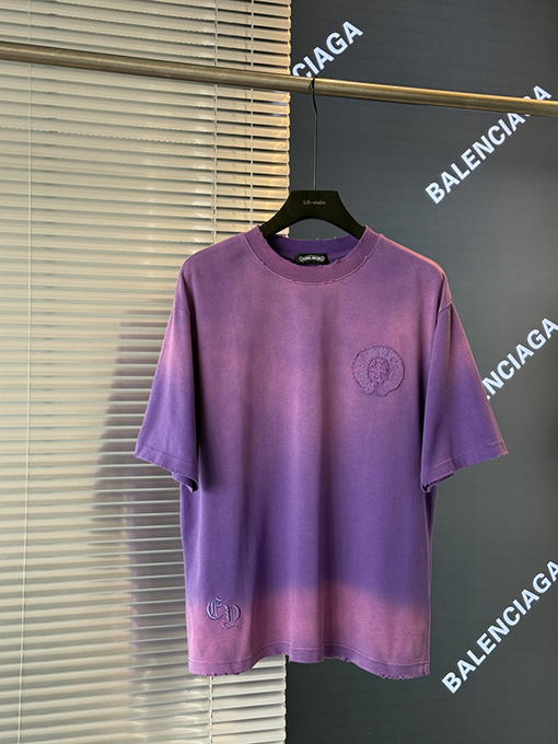 クロムハーツコピー クロスステッカー刺繍アメリカン半袖Tシャツ