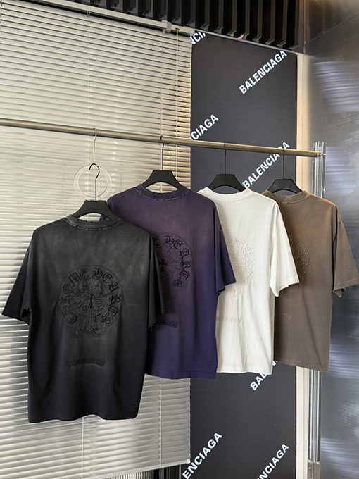 クロムハーツ クロスステッカー刺繍カップル半袖Tシャツ