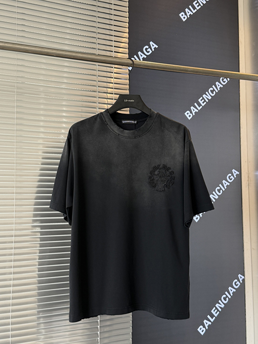 クロムハーツ クロスステッカー刺繍カップル半袖Tシャツ
