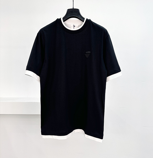 プラダ ファッション偽2枚半袖Tシャツ