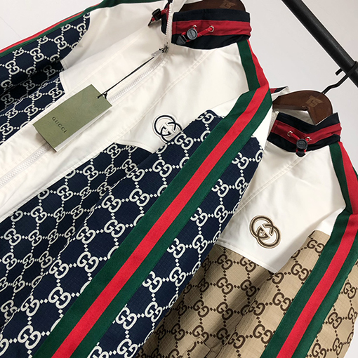 グッチコピー 新しいステッチジャカードスタンドカラージャケット