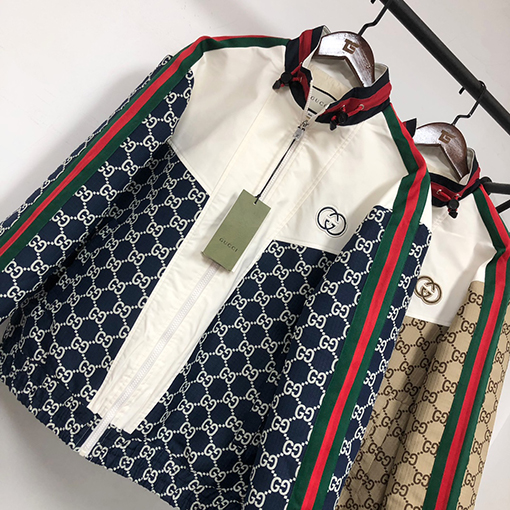 グッチコピー 新しいステッチジャカードスタンドカラージャケット