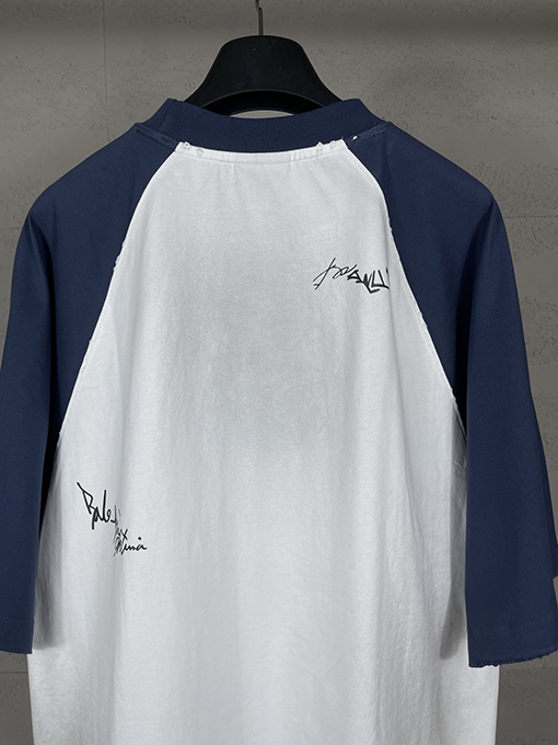 バレンシアガ 新しいファッションのカラフルな署名ロゴ落書き半袖Tシャツ