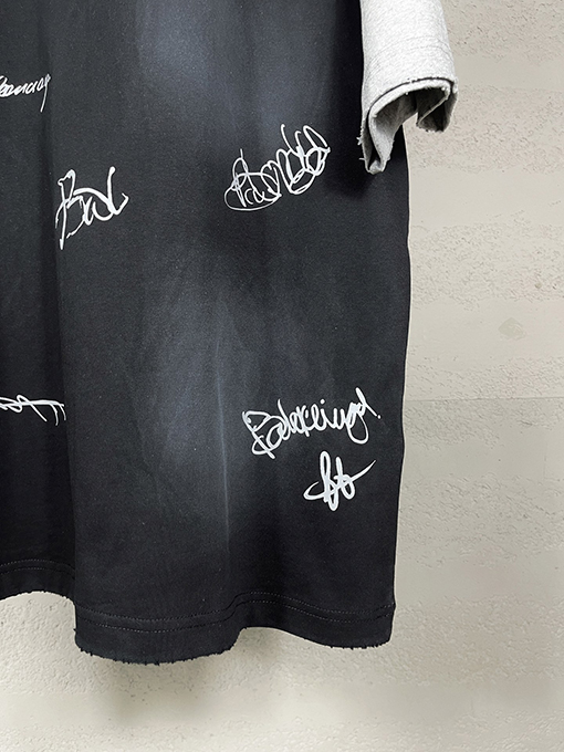 バレンシアガ 新しいファッションのカラフルな署名ロゴ落書き半袖Tシャツ