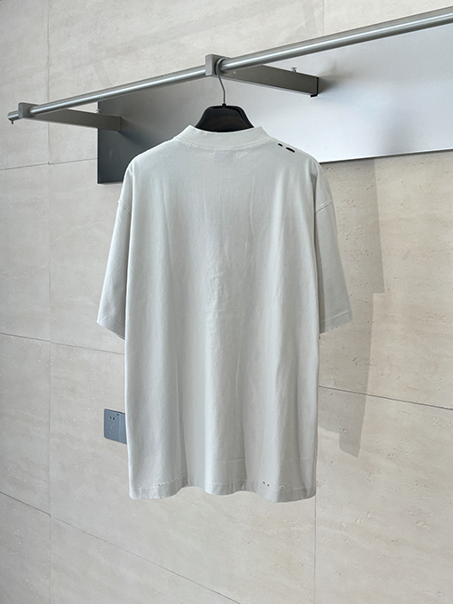 バレンシアガ 溶けたアルファベットプリント半袖Tシャツ