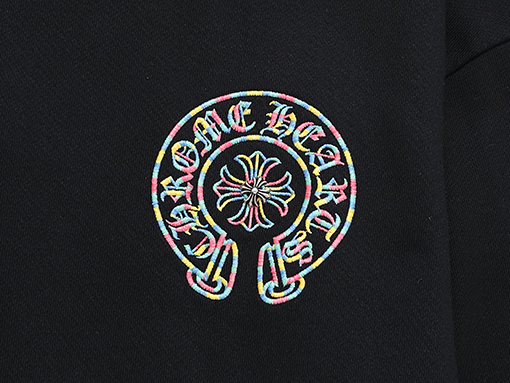 クロムハーツ クロスホースシューロゴ刺繍クルーネックパーカー