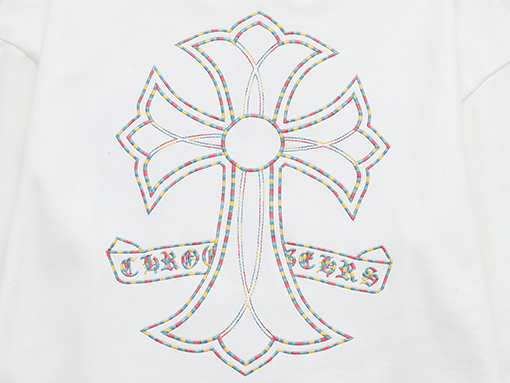 クロムハーツ クロスホースシューロゴ刺繍クルーネックパーカー