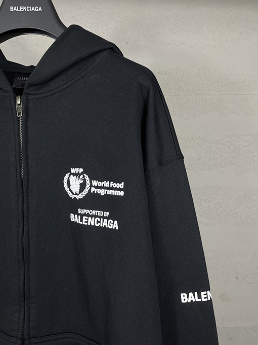 バレンシアガ WFP コラボレーションフォームプリントフード付きジッパーパーカー