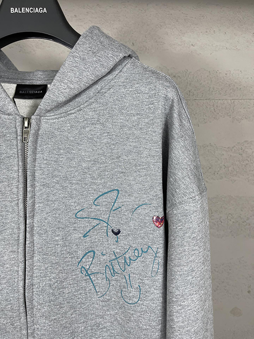 バレンシアガ Music × Britney Series 限定版フード付きジッパーパーカー