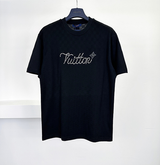 ルイヴィトン チェック柄ビーズ半袖Tシャツ