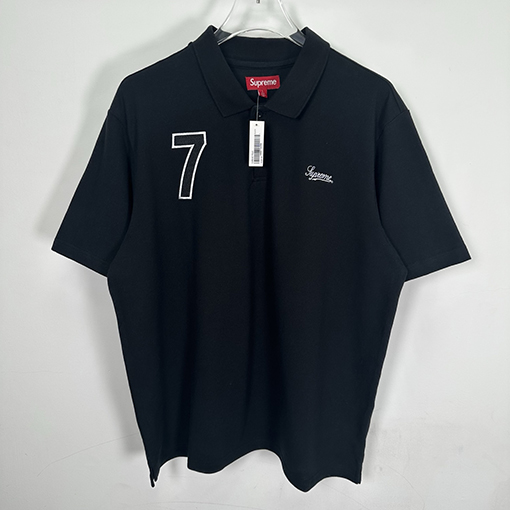 シュプリームコピー Cursive Supreme 刺繍ファッション柄半袖ポロシャツ
