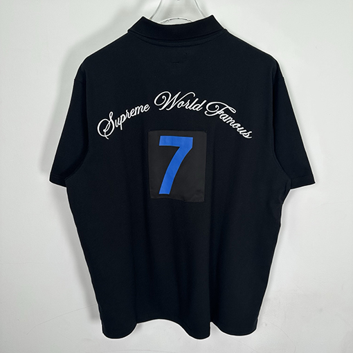 シュプリームコピー Cursive Supreme 刺繍ファッション柄半袖ポロシャツ