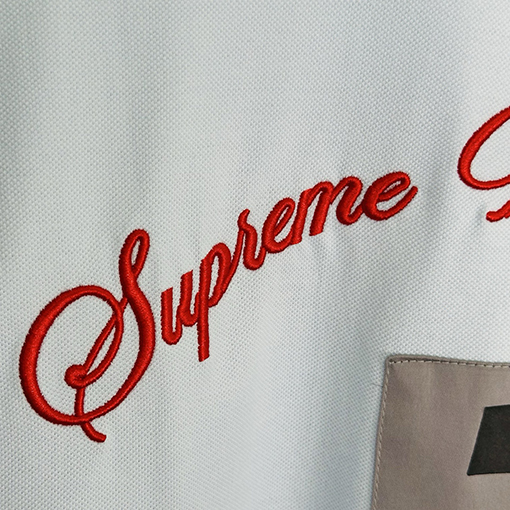 シュプリームコピー Cursive Supreme 刺繍ファッション柄半袖ポロシャツ