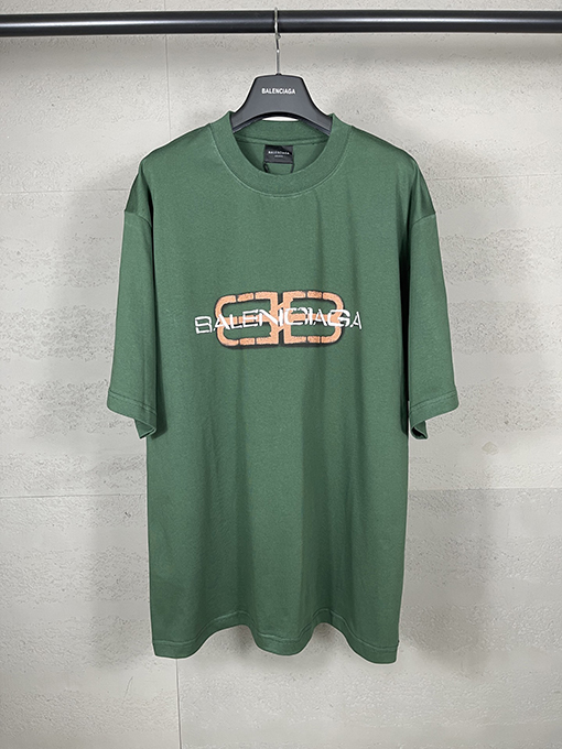 バレンシアガスーパーコピー 新しいパリのロゴプリント半袖Tシャツ