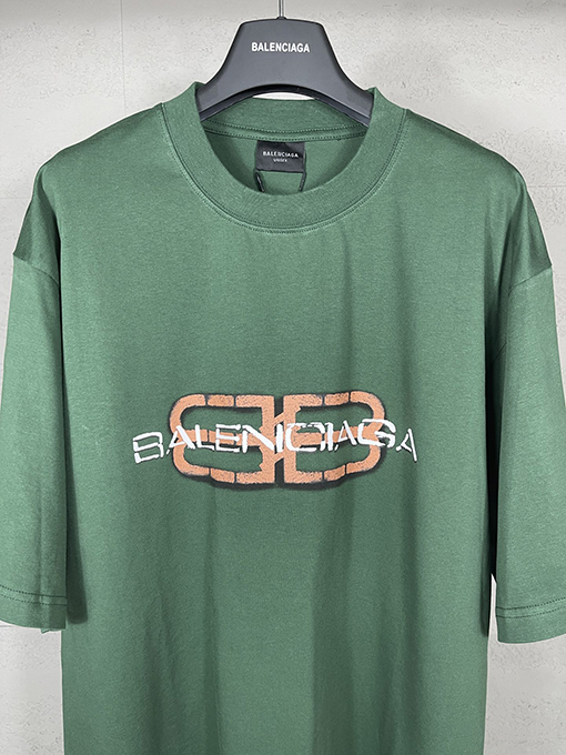 バレンシアガスーパーコピー 新しいパリのロゴプリント半袖Tシャツ
