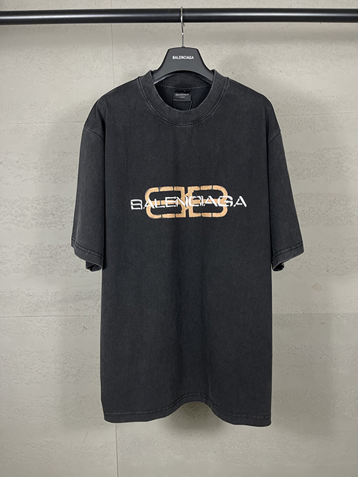 バレンシアガスーパーコピー 新しいパリのロゴプリント半袖Tシャツ