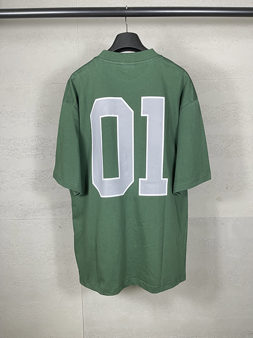 バレンシアガ バスケットボールジャージ要素刺繍プリント半袖Tシャツ