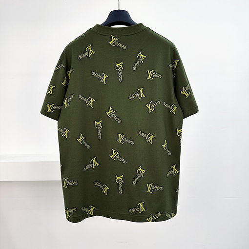 ルイヴィトン ジャカードロゴコットン半袖Tシャツ