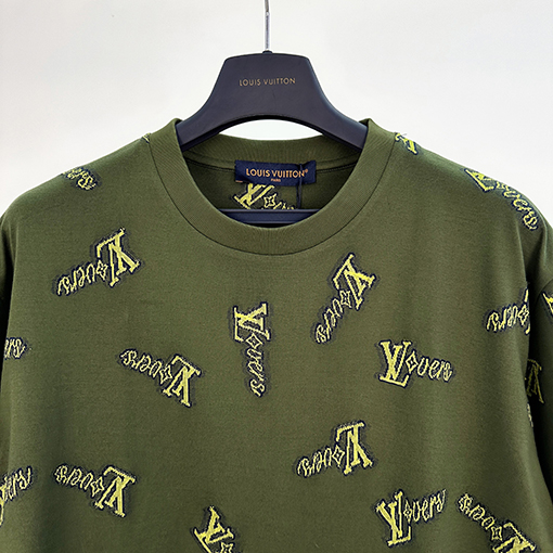 ルイヴィトン ジャカードロゴコットン半袖Tシャツ