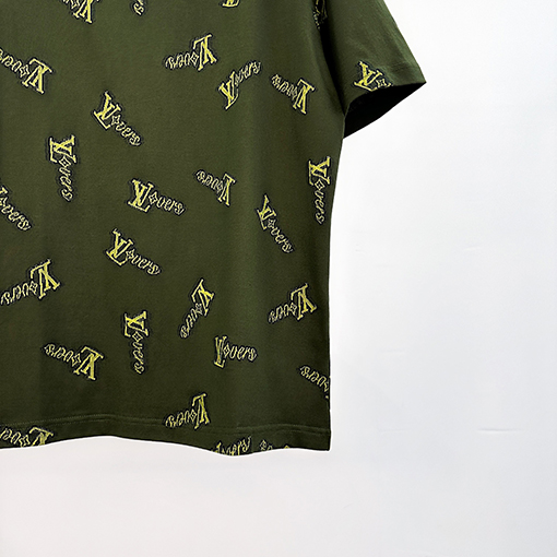 ルイヴィトン ジャカードロゴコットン半袖Tシャツ