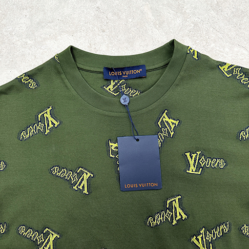 ルイヴィトン ジャカードロゴコットン半袖Tシャツ