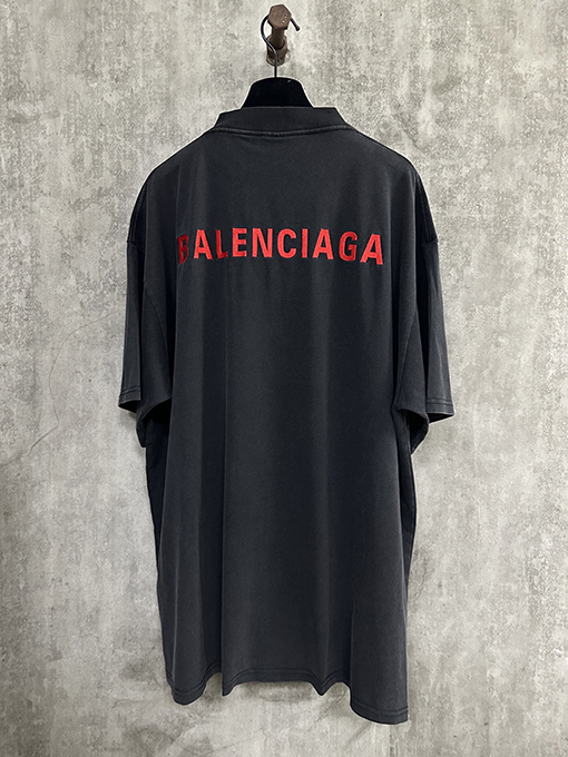 バレンシアガスーパーコピー Balenciaga クラシックアルファベットロゴ刺繍半袖Tシャツ