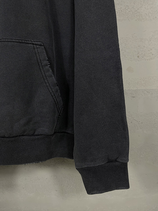 バレンシアガ 麦穂ロゴ胸刺繍ウォッシュフード付きパーカー
