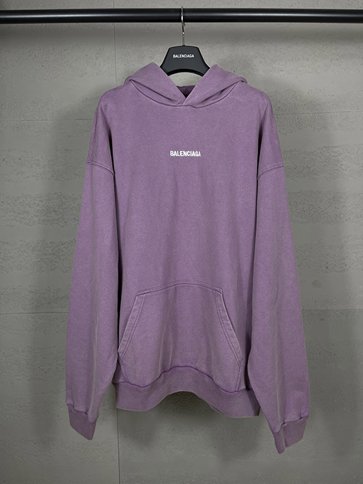 バレンシアガコピー Balenc1aga 秋冬のロゴ刺繍ウォッシュ古いフード付きパーカー