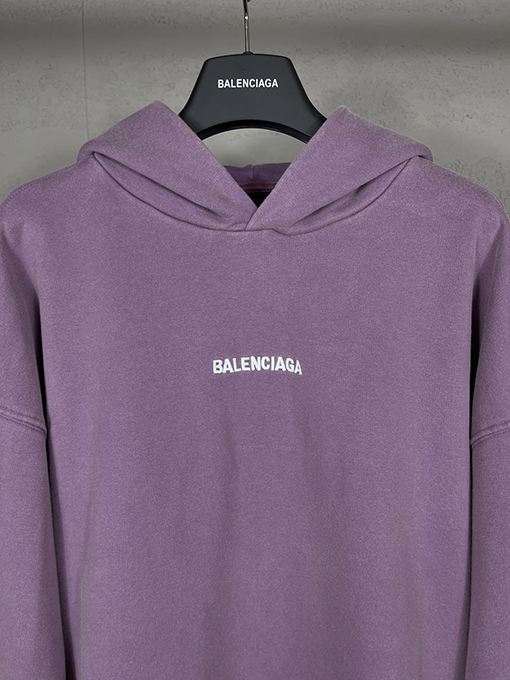 バレンシアガコピー Balenc1aga 秋冬のロゴ刺繍ウォッシュ古いフード付きパーカー