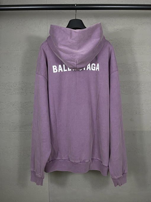 バレンシアガコピー Balenc1aga 秋冬のロゴ刺繍ウォッシュ古いフード付きパーカー