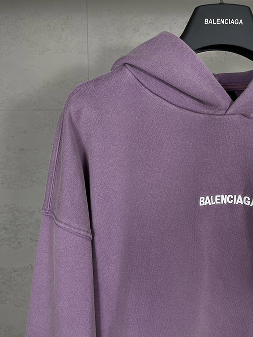 バレンシアガコピー Balenc1aga 秋冬のロゴ刺繍ウォッシュ古いフード付きパーカー