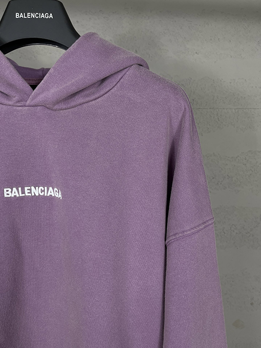 バレンシアガコピー Balenc1aga 秋冬のロゴ刺繍ウォッシュ古いフード付きパーカー