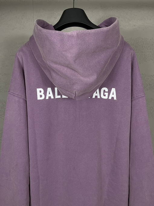 バレンシアガコピー Balenc1aga 秋冬のロゴ刺繍ウォッシュ古いフード付きパーカー